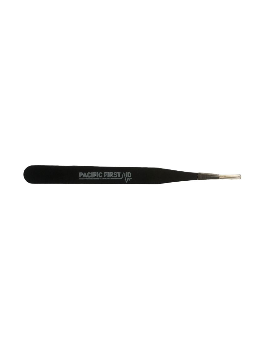 Black Splinter Forceps Fine Point 11.4cm