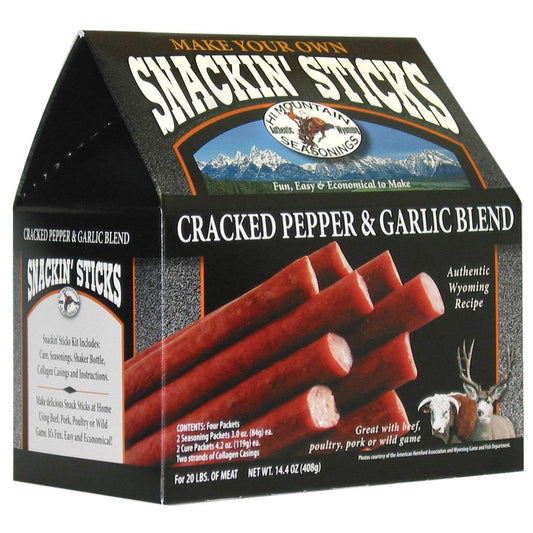 Hi Mountain Cracked Pepper & Garlic Snackin' Stick Kit - Uncle Mike's Outdoors and More!