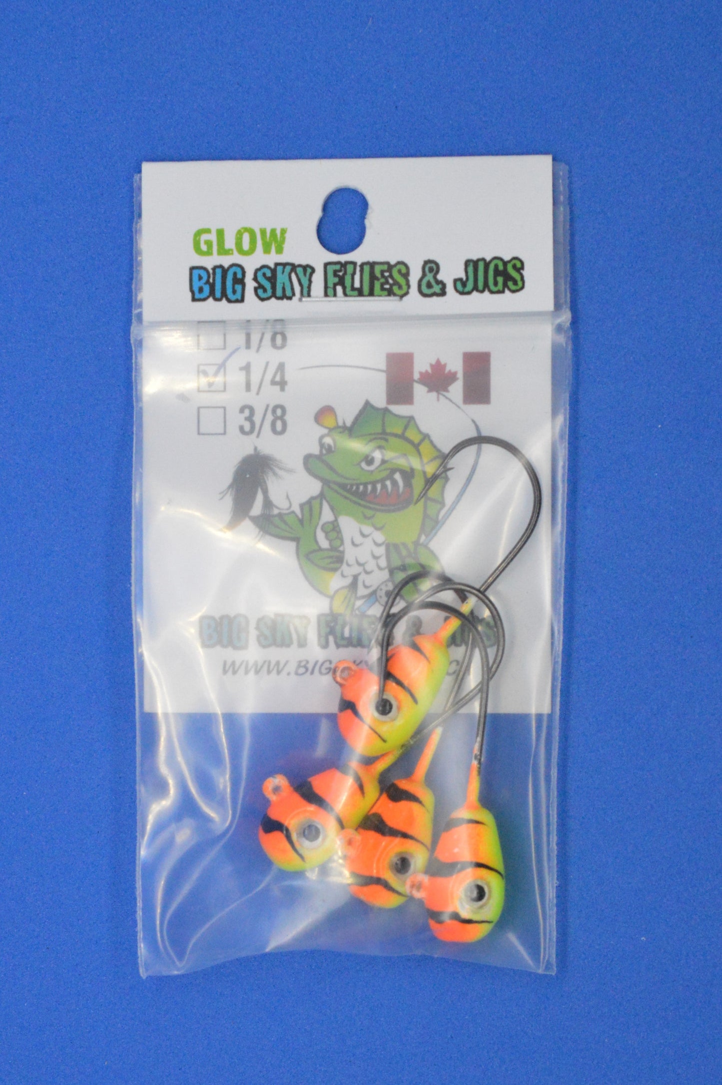 🍁Big Sky Deluxe KnockOut 1/4oz Glow Jigs 4/pack
