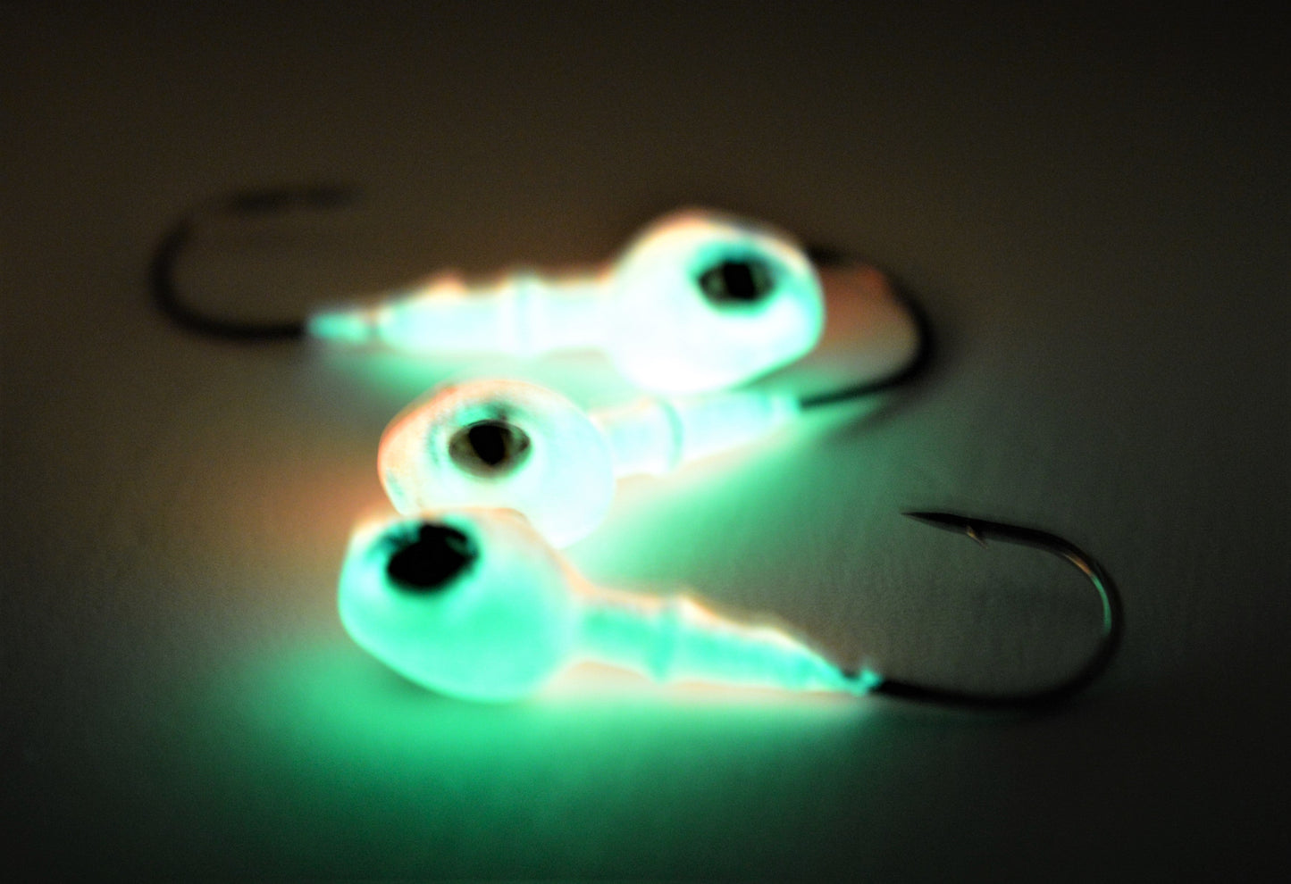 🍁Big Sky Snake Eye 1/4oz Glow Jigs 3/pack