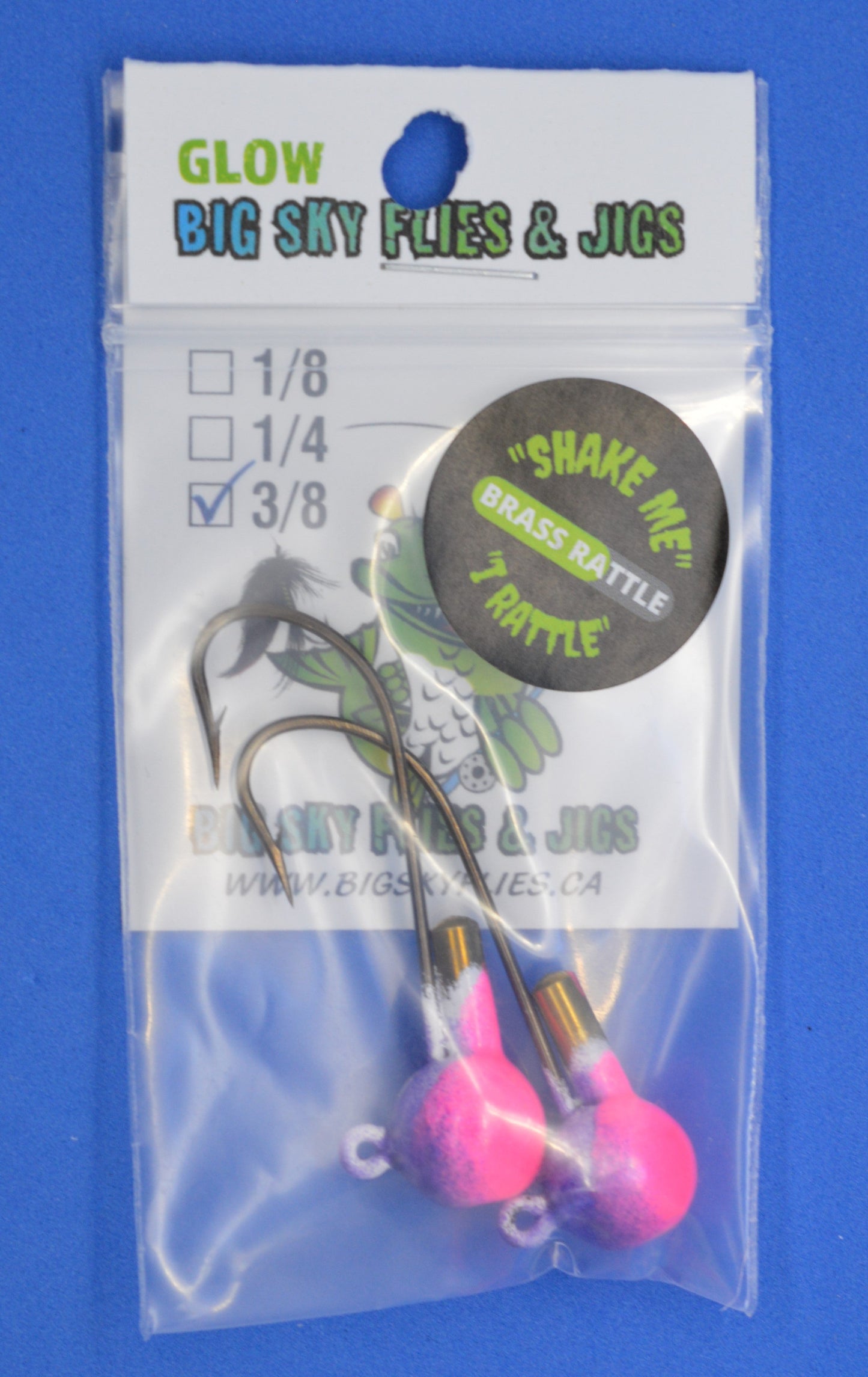 🍁Big Sky Rock & Roll Rattle Jigs Glow 3/8oz 2/pack