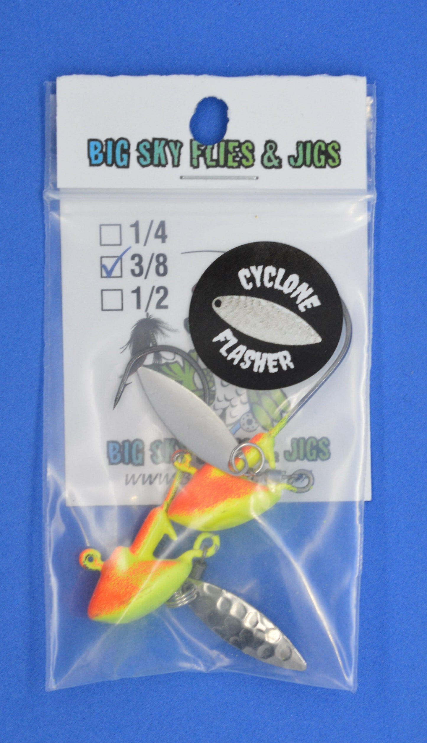 šBig Sky Cyclone Flasher Jigs 3/8oz 2/pack (Non-Glowing)