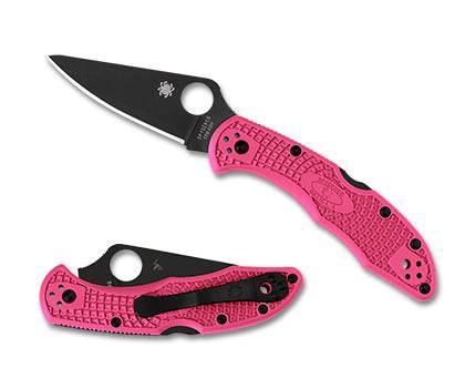 Spyderco Delica® 4 FRN Pink Black Blade - Uncle Mike's Outdoors and More!
