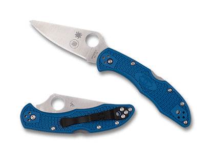Spyderco Delica® 4 NLEOMF Lightweight Blue Flat Ground - Uncle Mike's Outdoors and More!