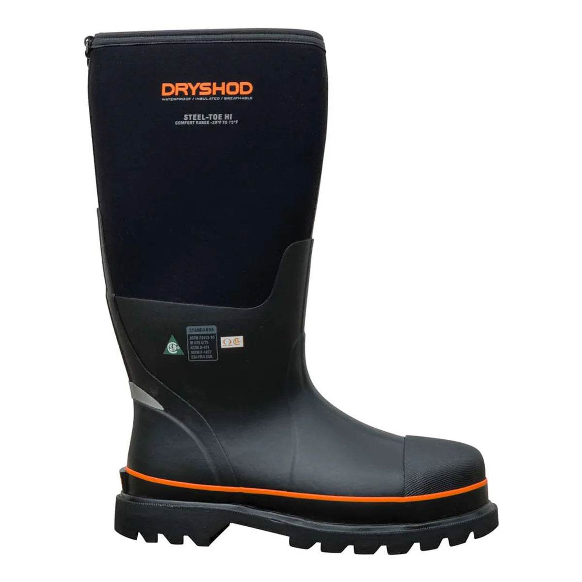 Dryshod Unisex Steel-Toe CSA High Black/Orange - Uncle Mike's Outdoors and More!