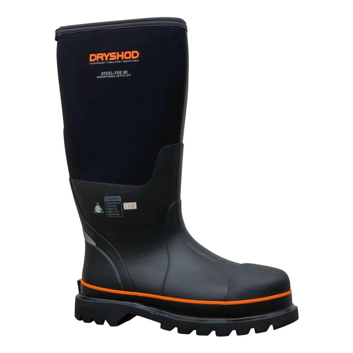 Dryshod Unisex Steel-Toe CSA High Black/Orange - Uncle Mike's Outdoors and More!