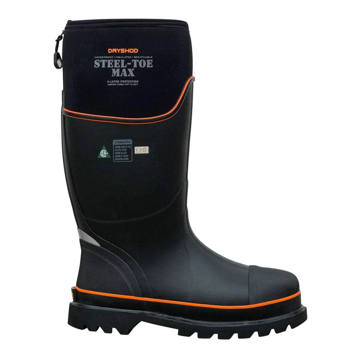 Dryshod Unisex Steel-Toe Max CSA High Black/Orange - Uncle Mike's Outdoors and More!