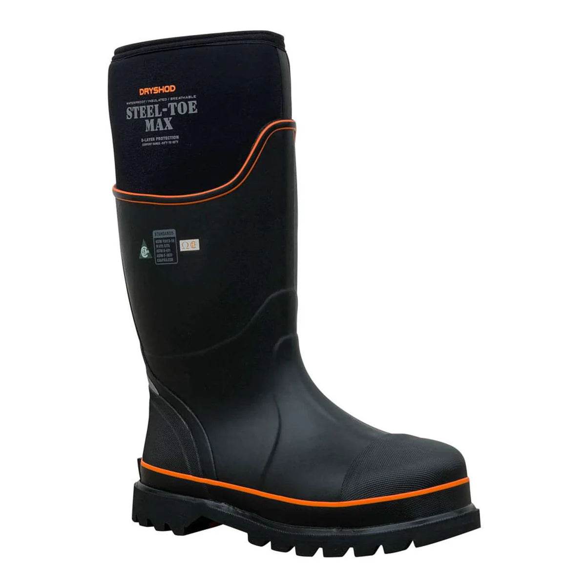 Dryshod Unisex Steel-Toe Max CSA High Black/Orange - Uncle Mike's Outdoors and More!