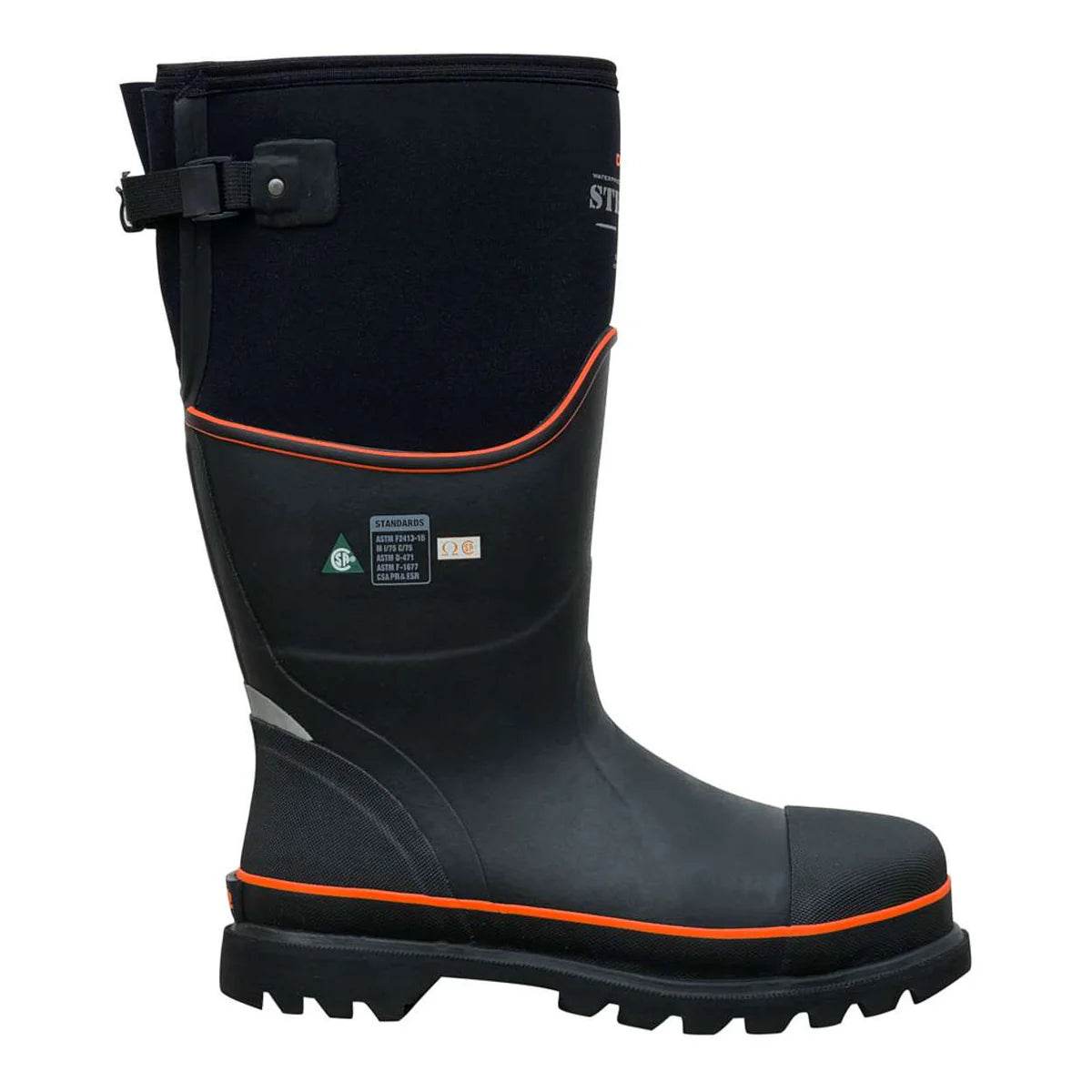 Dryshod Unisex Steel-Toe Max Gusset CSA High Black/Orange - Uncle Mike's Outdoors and More!