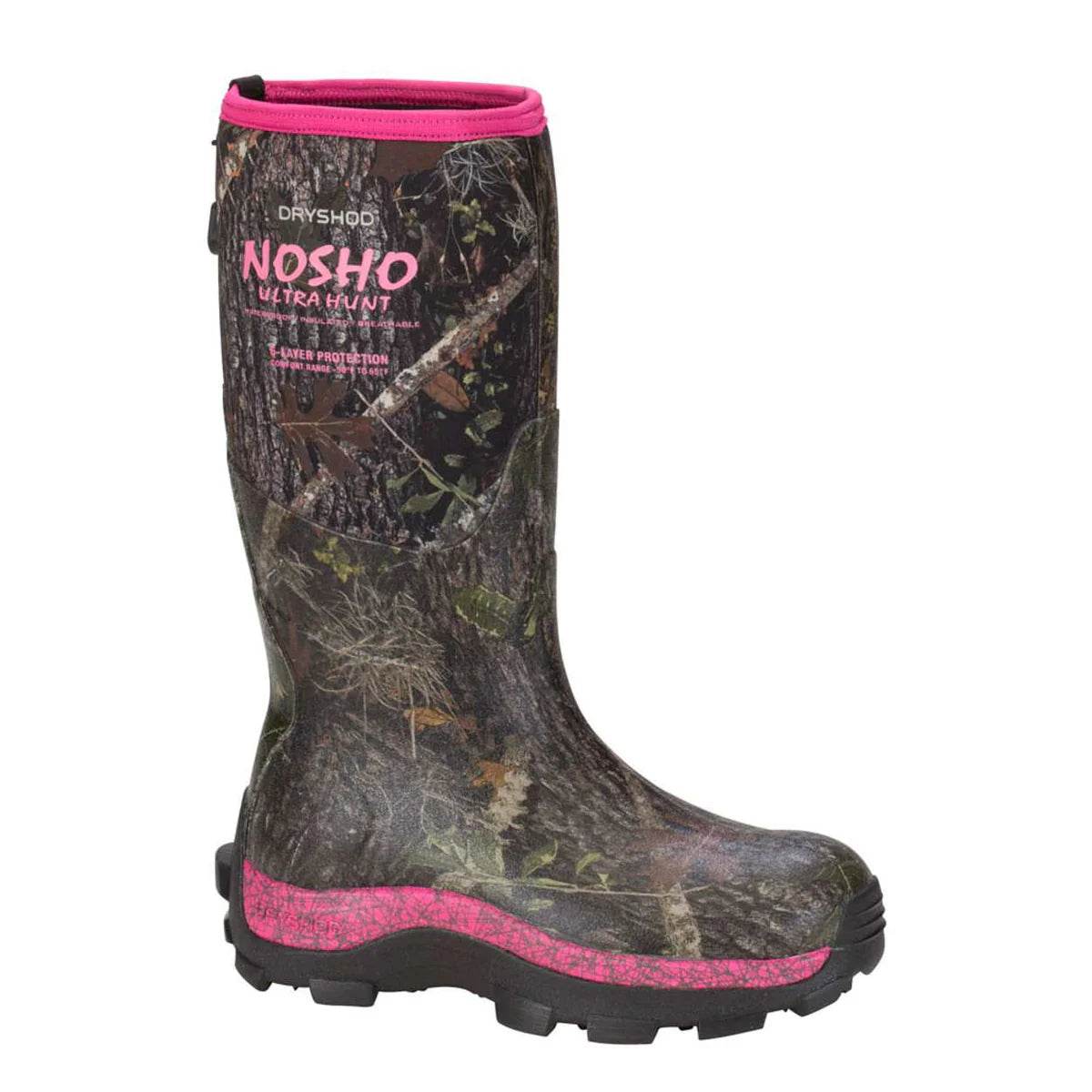 Dryshod Women's NoSho Ultra Hunt High Camo/Pink - Uncle Mike's Outdoors and More!