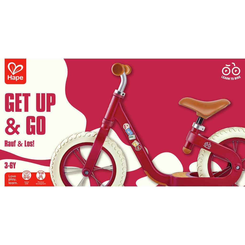 Hape Learn to Ride Lightweight Adjustable Red Aluminum Balance Bike