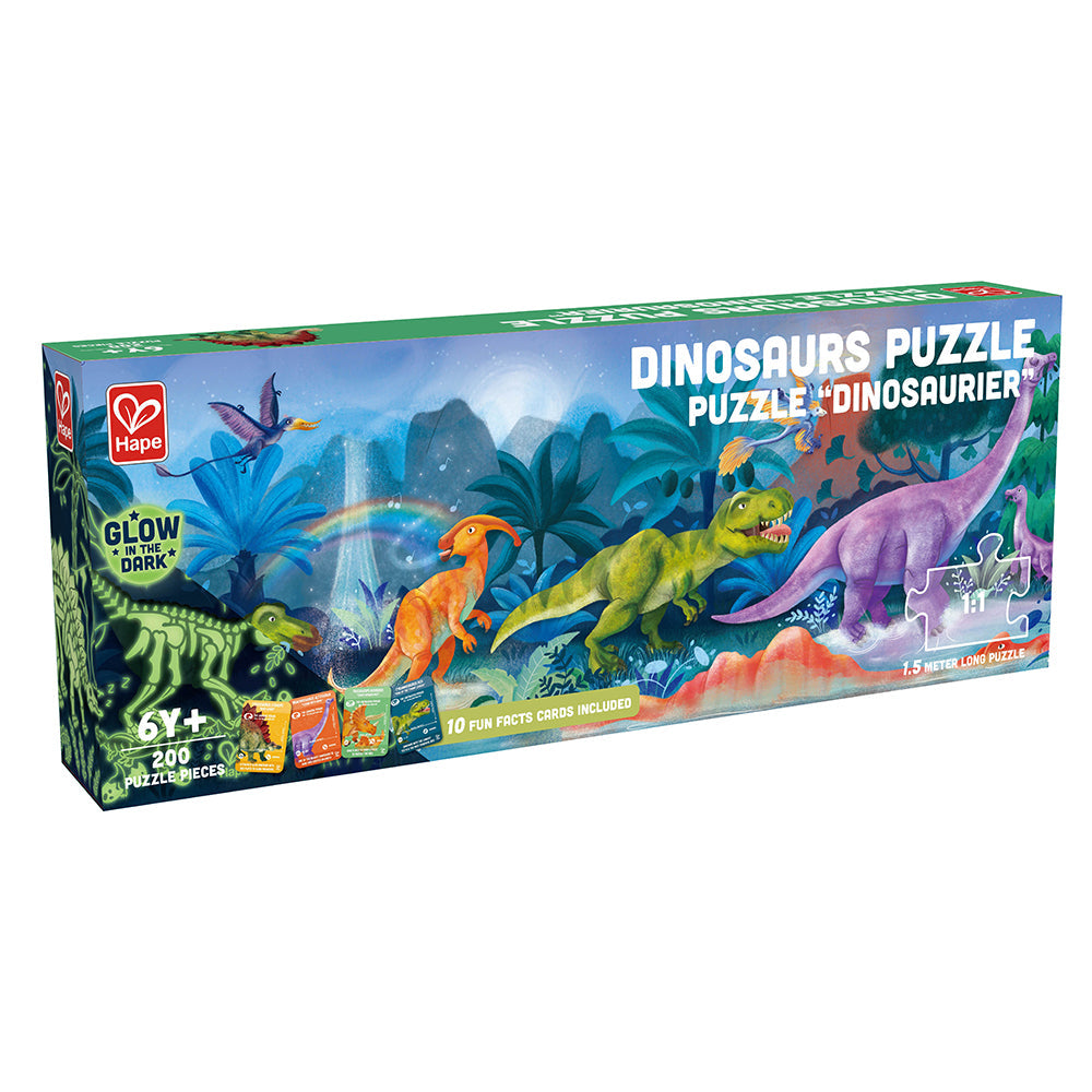 Glow-in-the-Dark Dinosaur Puzzle – 200 Piece Educational Toy for Kids