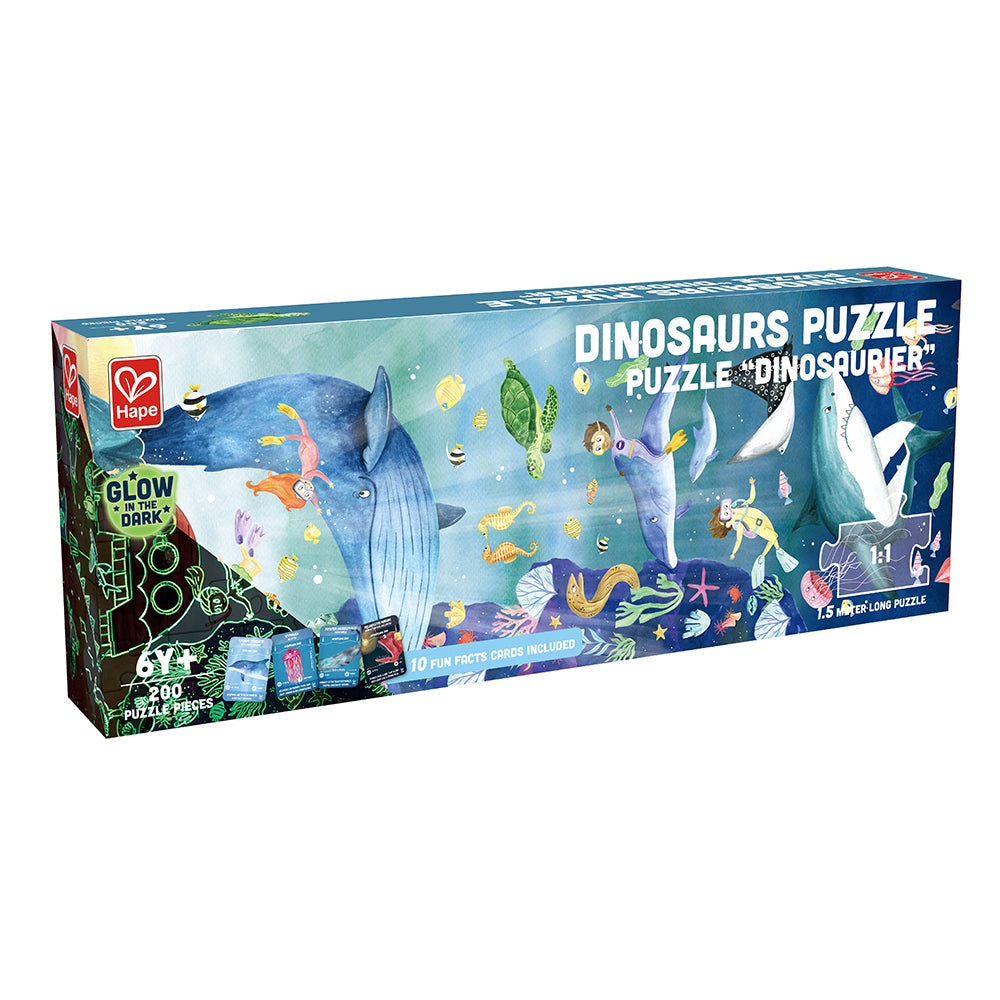 Ocean Life Glow-in-the-Dark Puzzle by Hape – 200 Piece Educational Toy