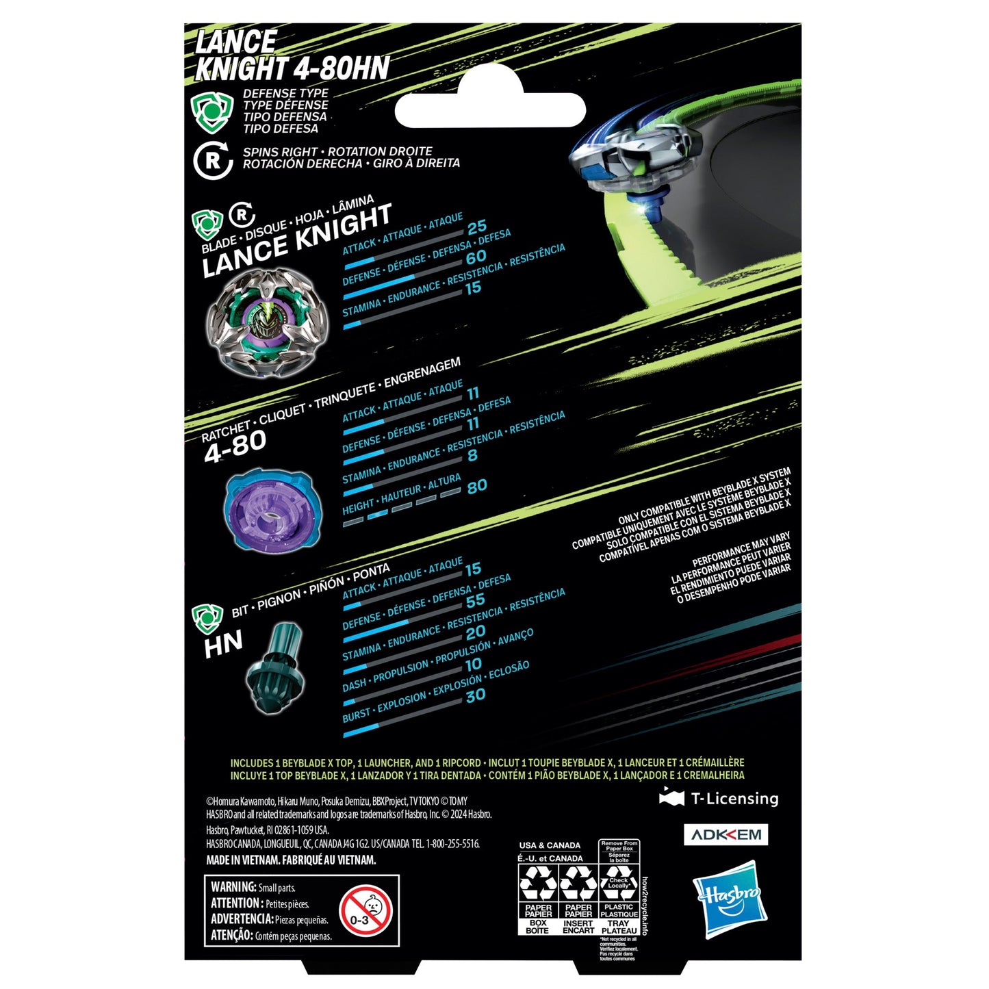 Beyblade X Lance Knight 4-80HN Starter Pack Set