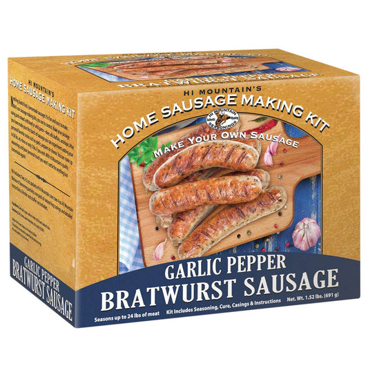 Hi Mountain Garlic Pepper Bratwurst Sausage Kit - Uncle Mike's Outdoors and More!