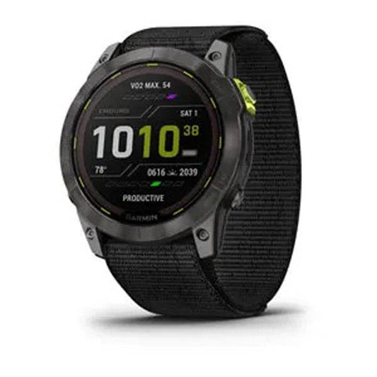 Garmin Wearables - endura™ 2 - Carbon Gray DLC Titanium with Black UltraFit Nylon Strap - Uncle Mike's Outdoors and More!