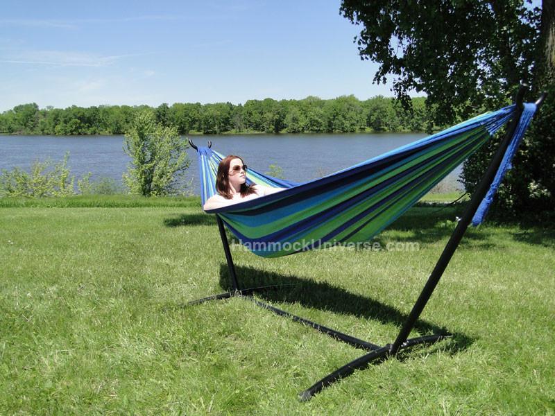 Deluxe Brazilian Double Hammock with Universal Stand