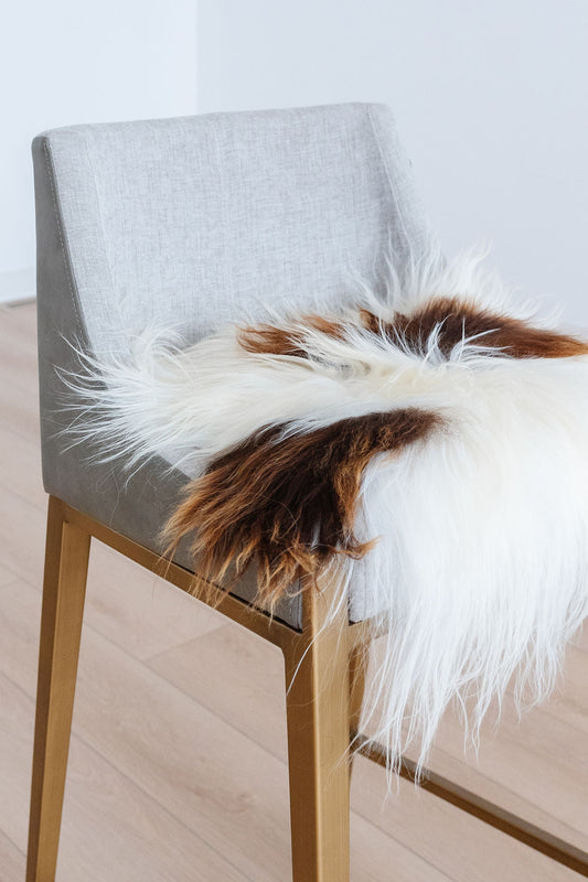 Brown Spotted Icelandic Sheepskin Chair Pad | Random