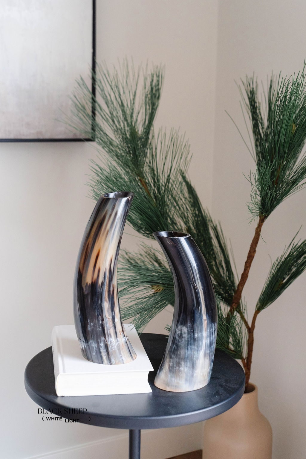 Ankole & Gyr Horn Dark Vase