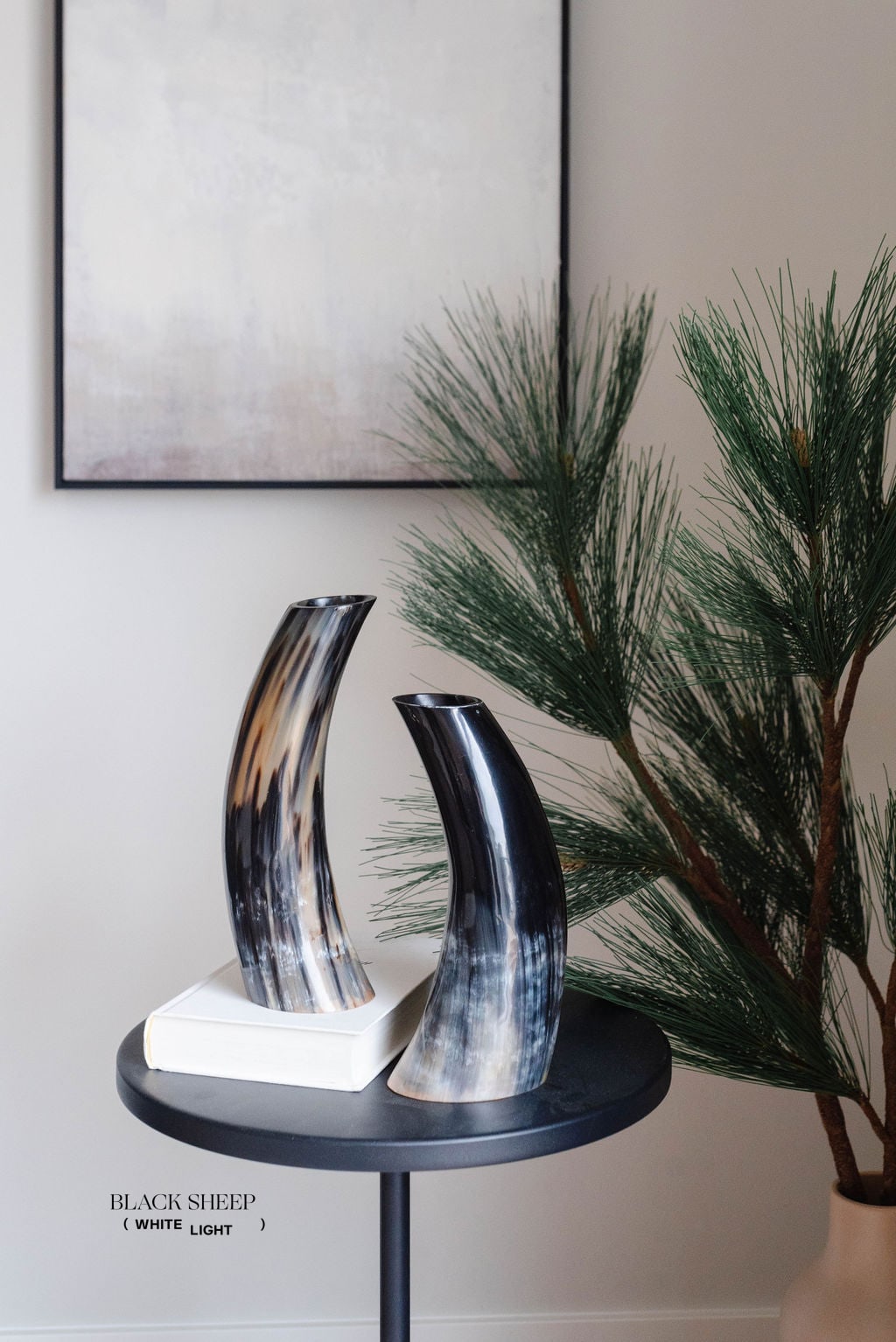 Ankole & Gyr Horn Dark Vase