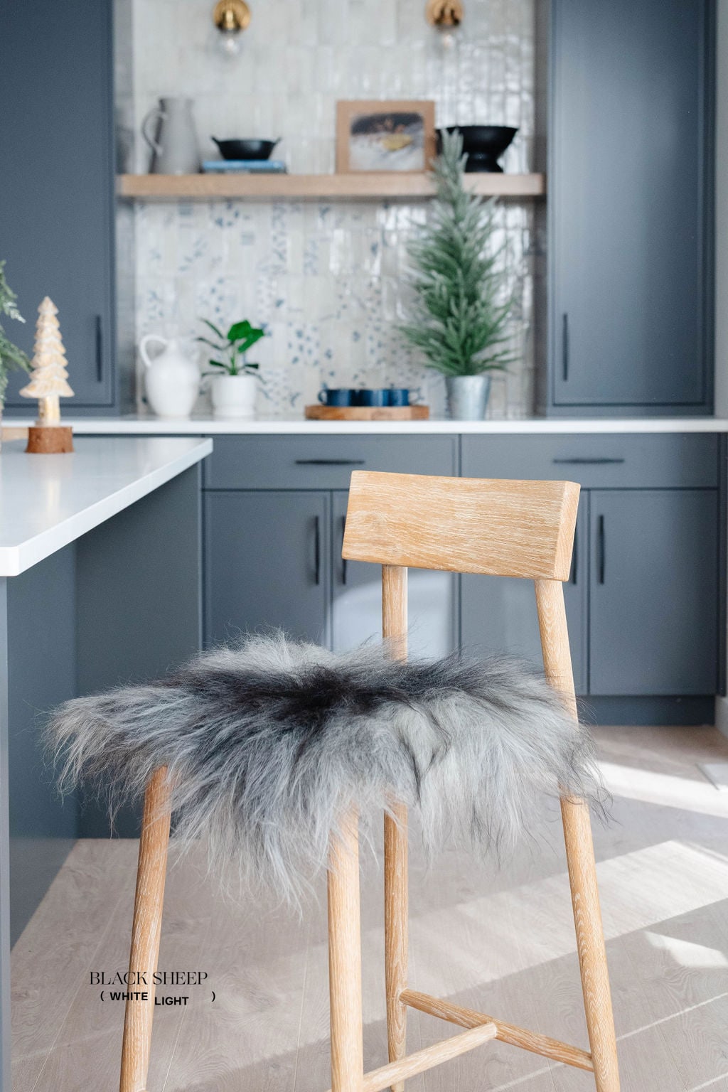 Dark Grey Icelandic Sheepskin Chair Pad