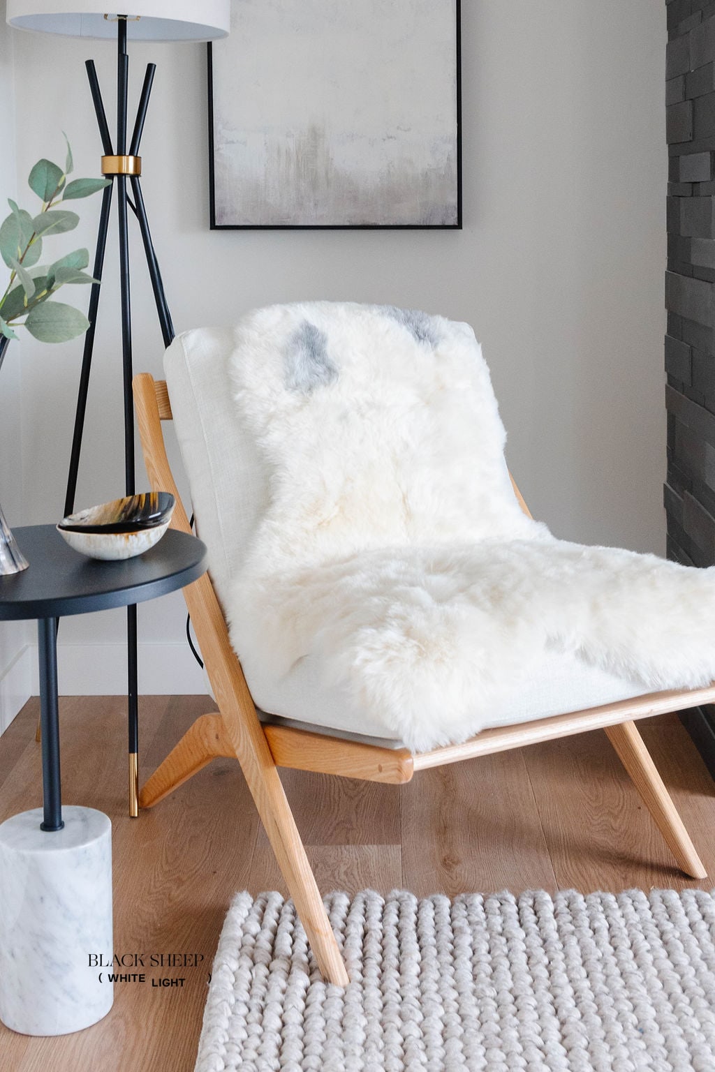 Shorn White Grey Spotted Icelandic Sheepskin | Random