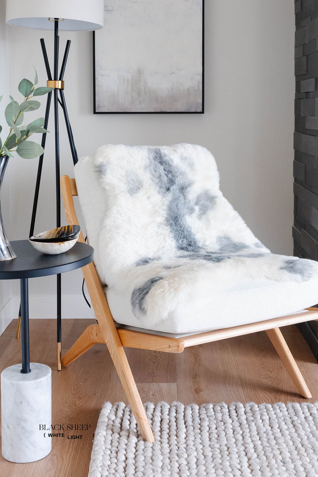Shorn White Grey Spotted Icelandic Sheepskin | Random