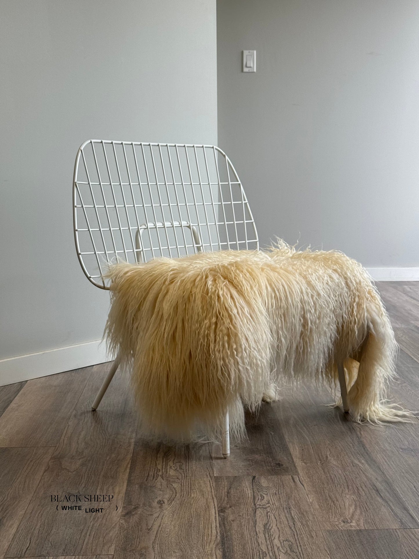 White Icelandic Curly Sheepskin