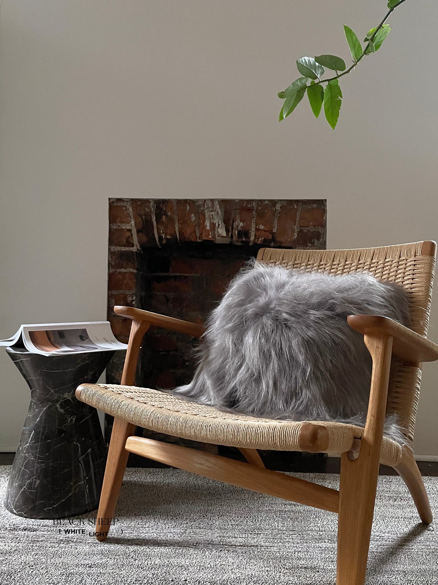 Square Mineral Icelandic Sheepskin Pillow Cover