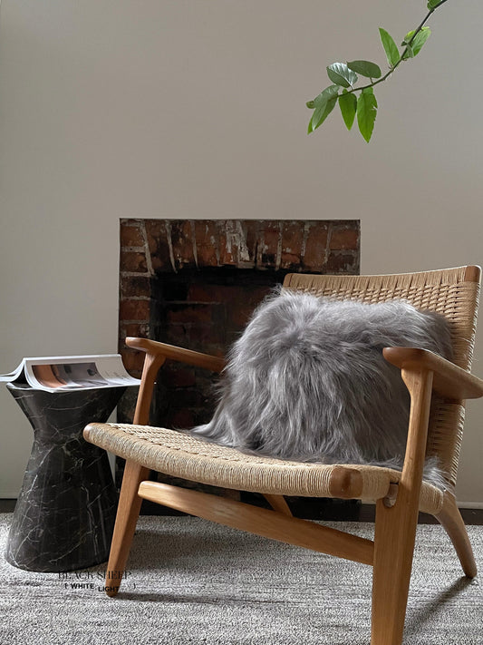 Square Mineral Icelandic Sheepskin Pillow Cover