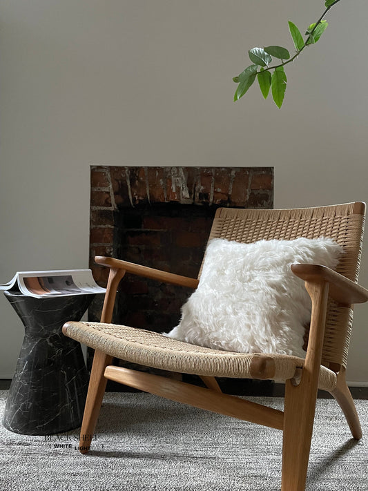 Square Shorn White Icelandic Sheepskin Pillow Cover