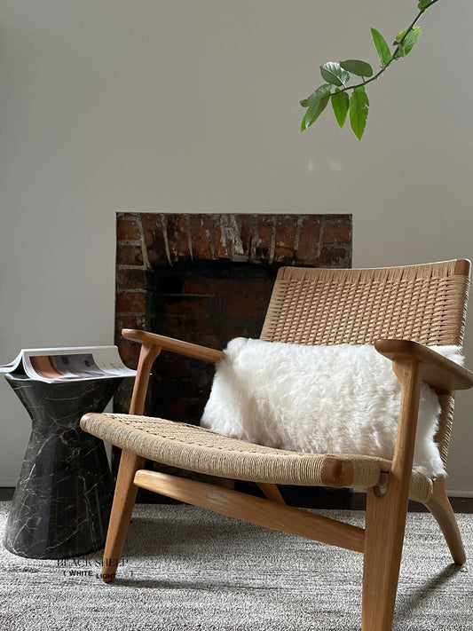 Rectangular Shorn White Icelandic Sheepskin Pillow Cover