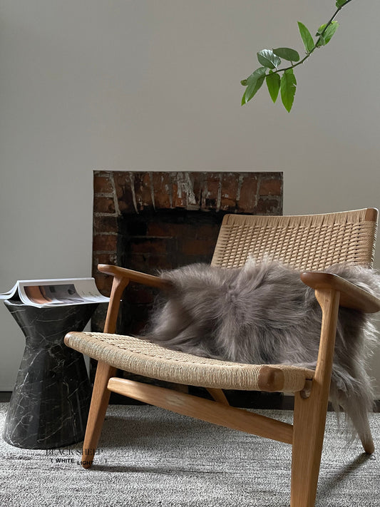 Rectangular Taupe Icelandic Sheepskin Pillow Cover