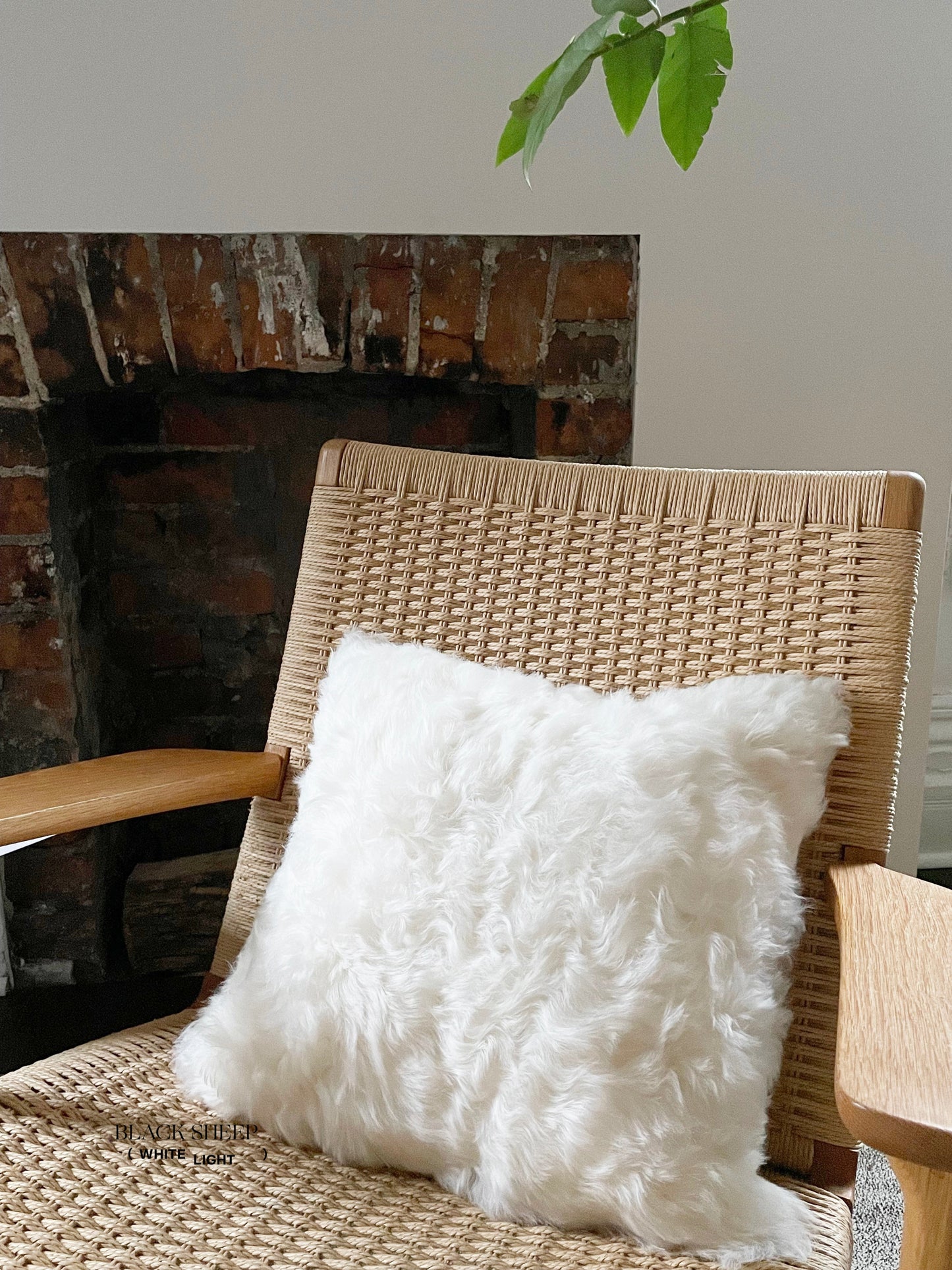 Square Shorn White Icelandic Sheepskin Pillow Cover