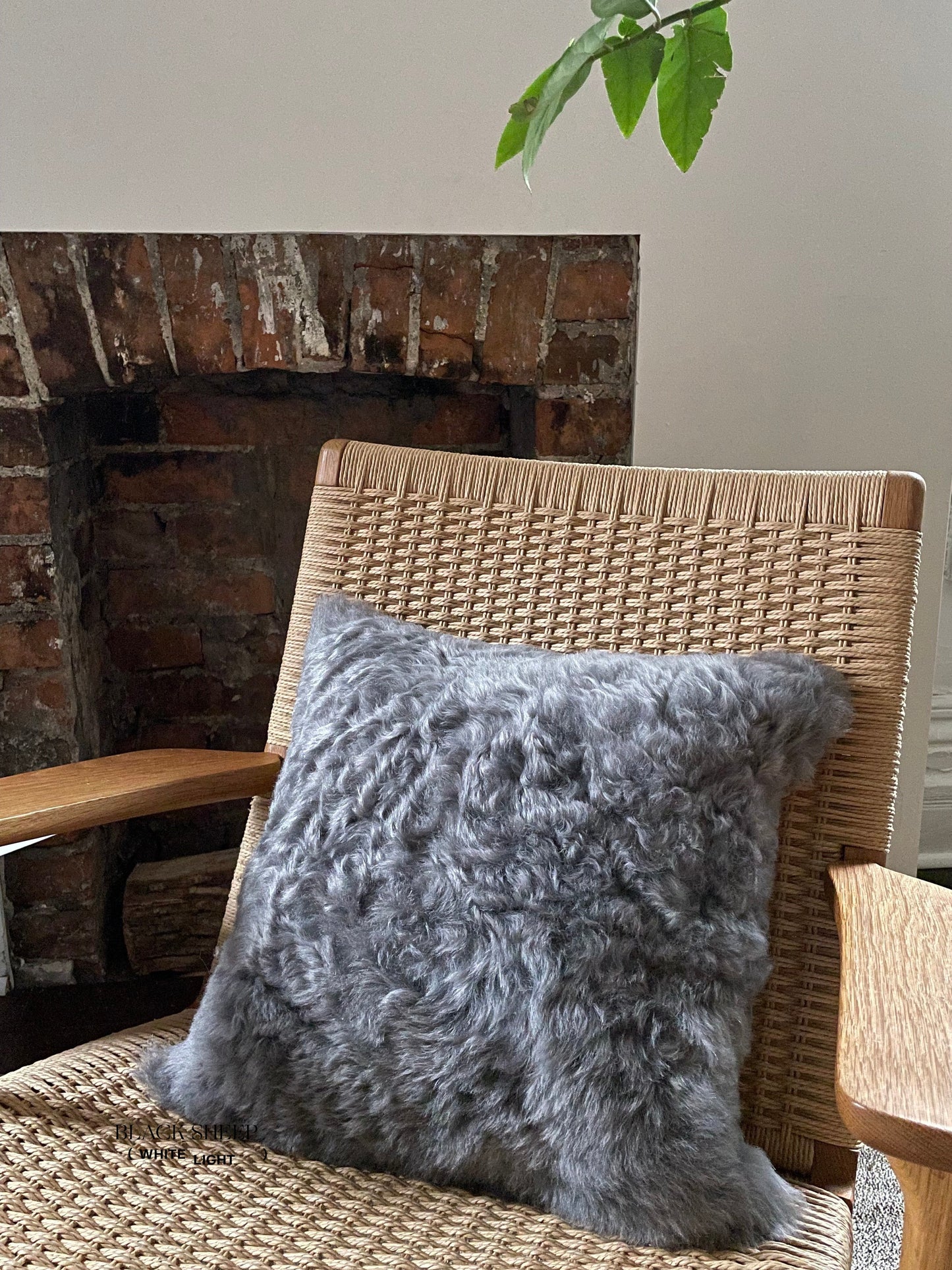 Square Shorn Silver Icelandic Sheepskin Pillow Cover
