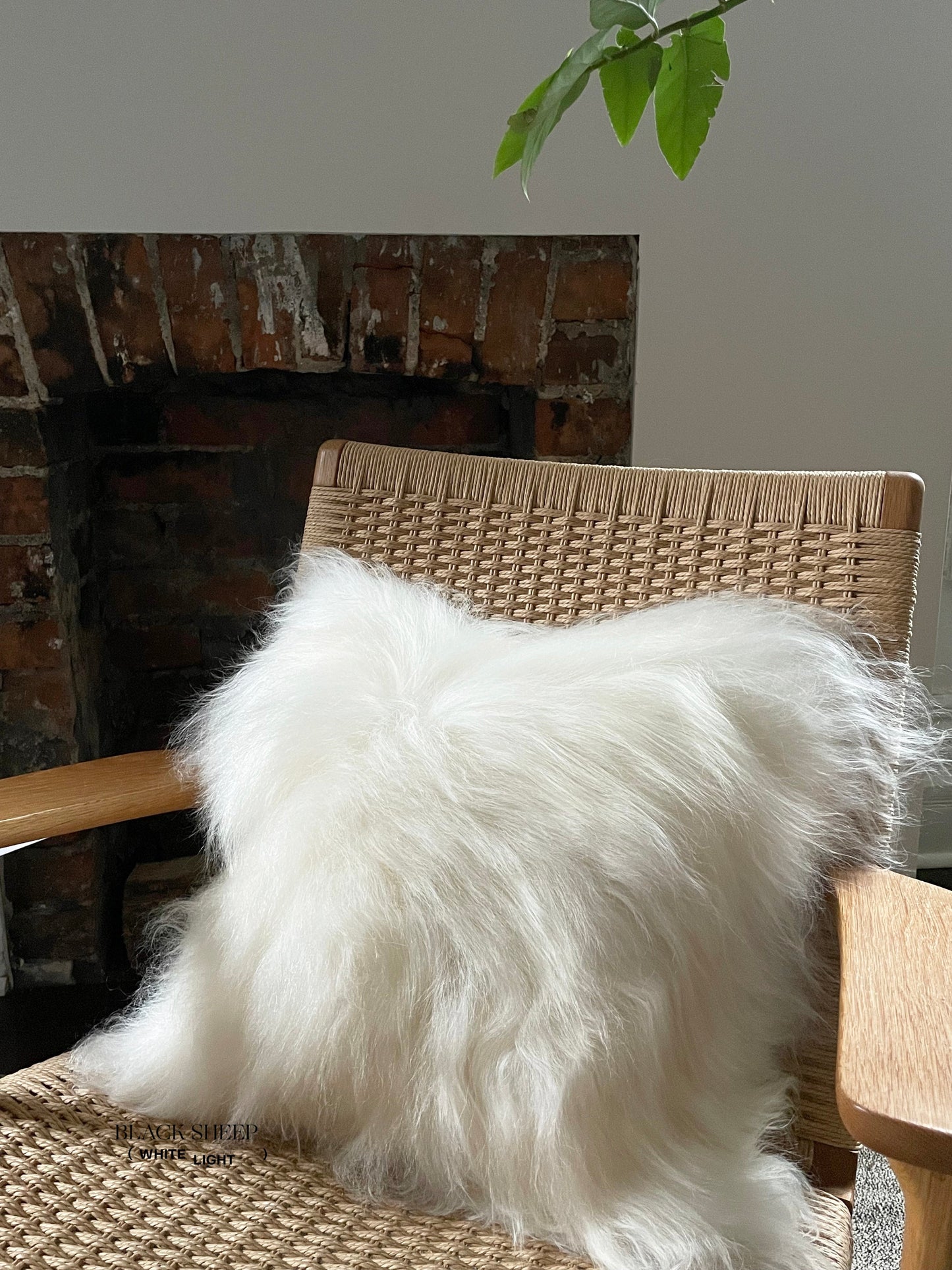 Square White Icelandic Sheepskin Pillow Cover