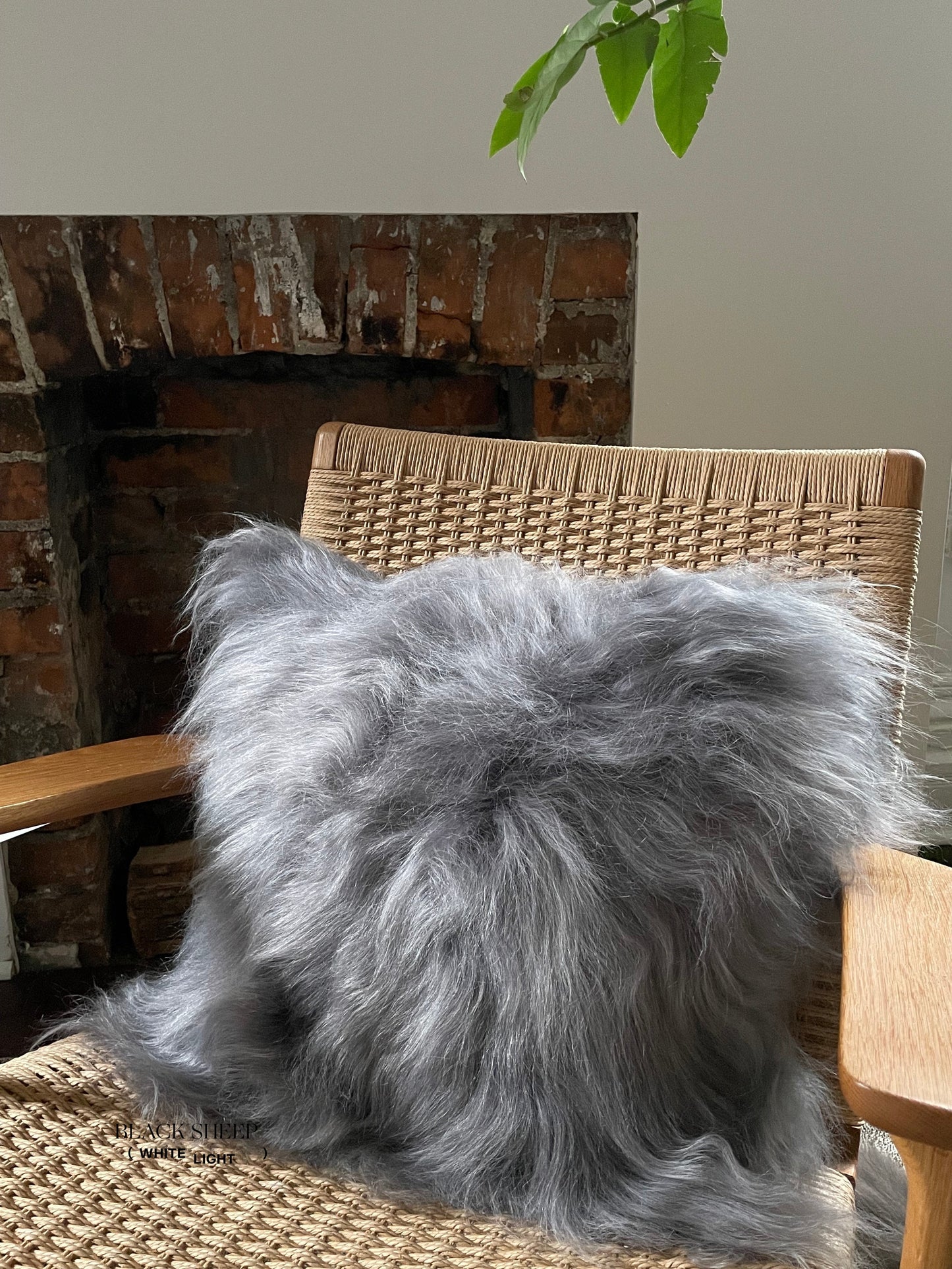 Square Silver Icelandic Sheepskin Pillow Cover
