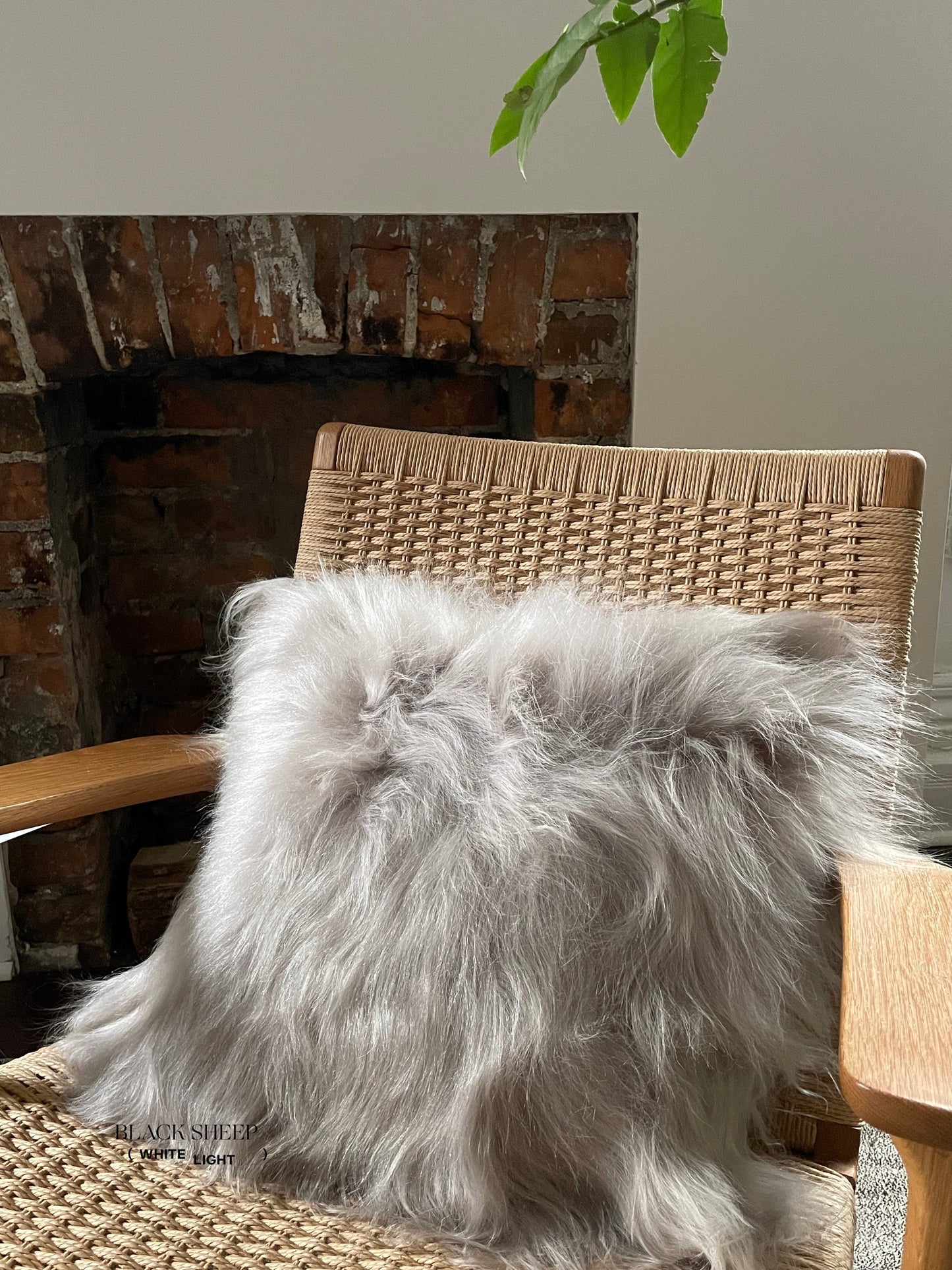 Square Linen Icelandic Sheepskin Pillow Cover