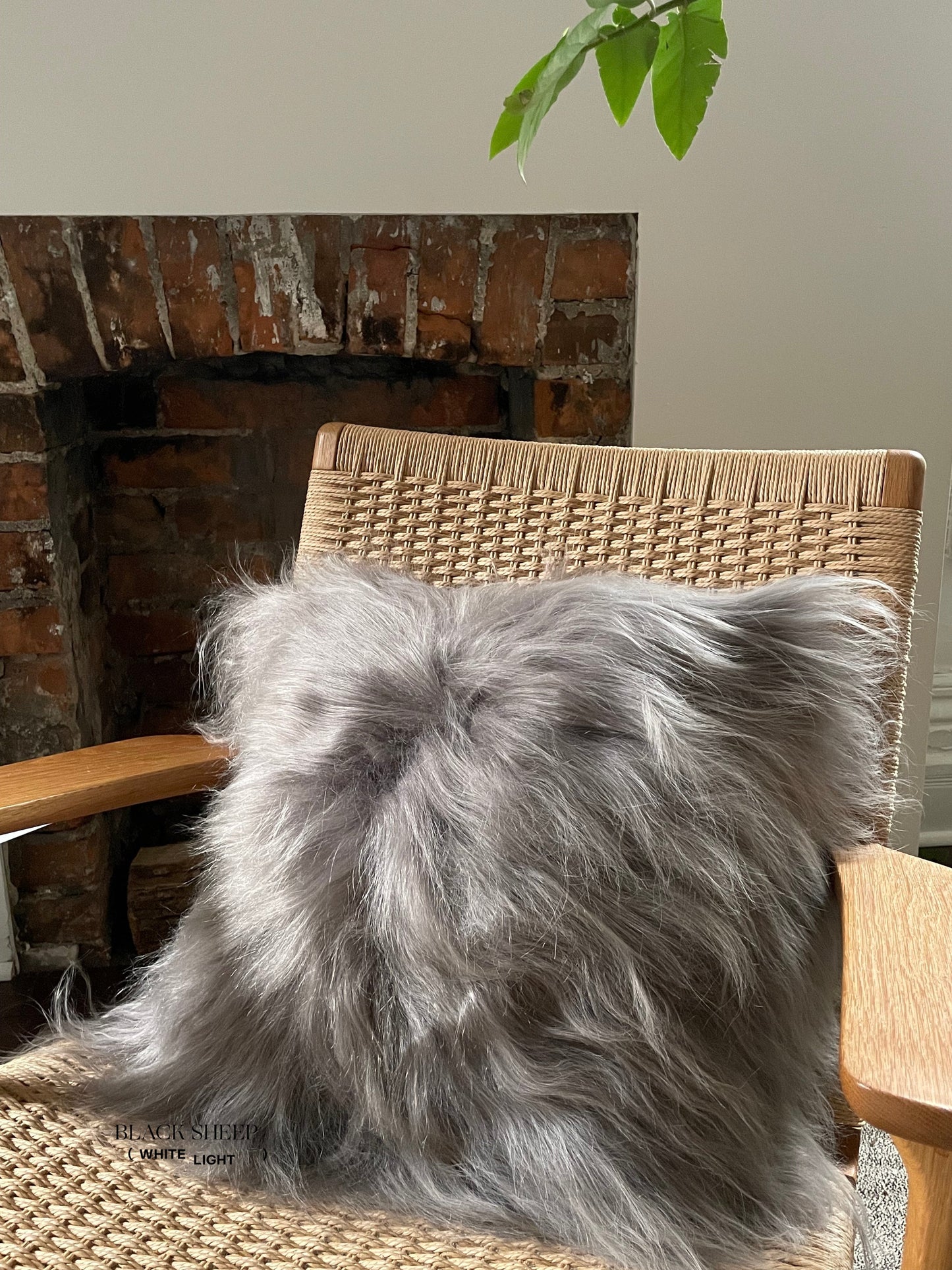 Square Mineral Icelandic Sheepskin Pillow Cover