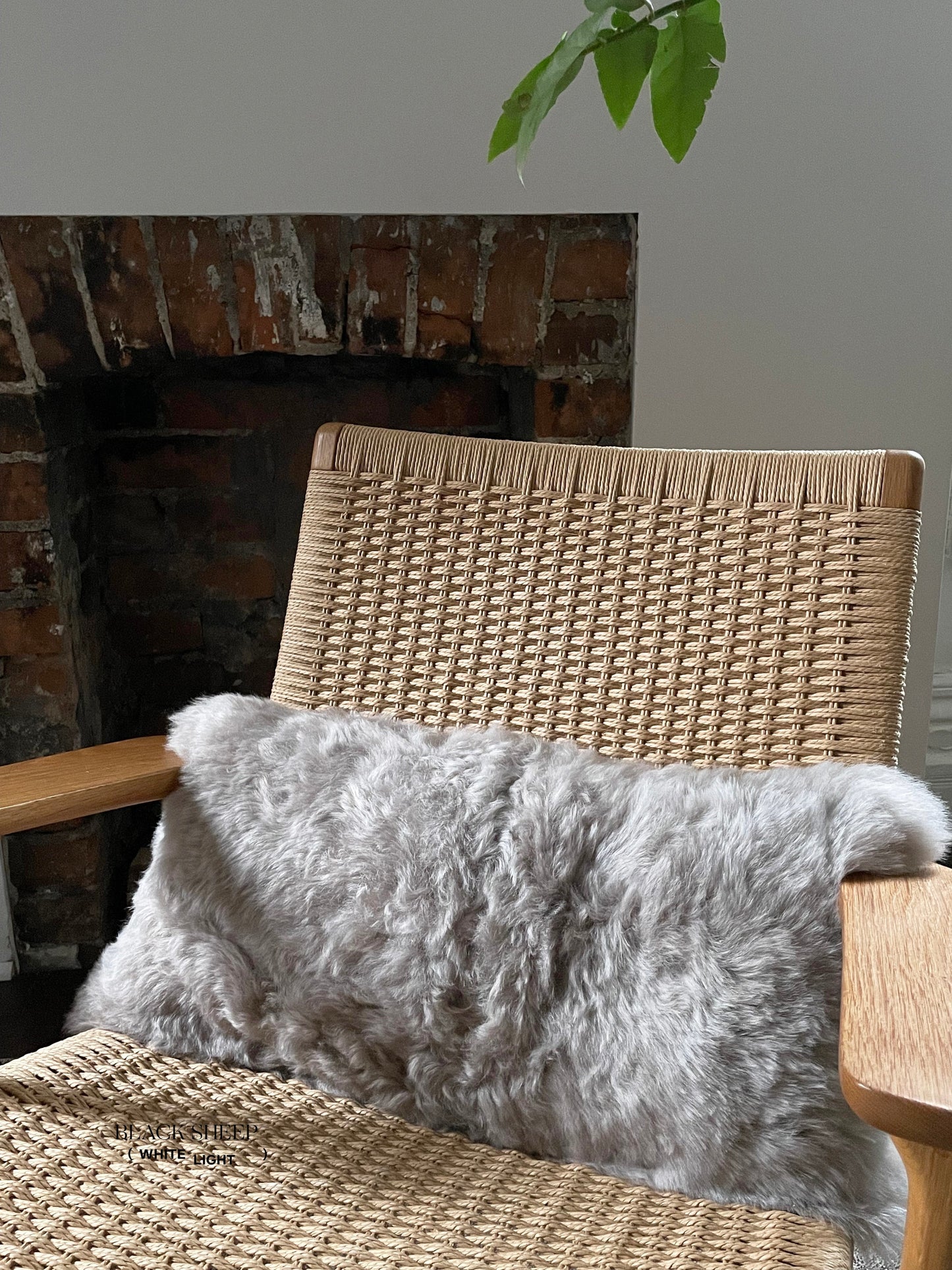 Rectangular Shorn Linen Icelandic Sheepskin Pillow Cover