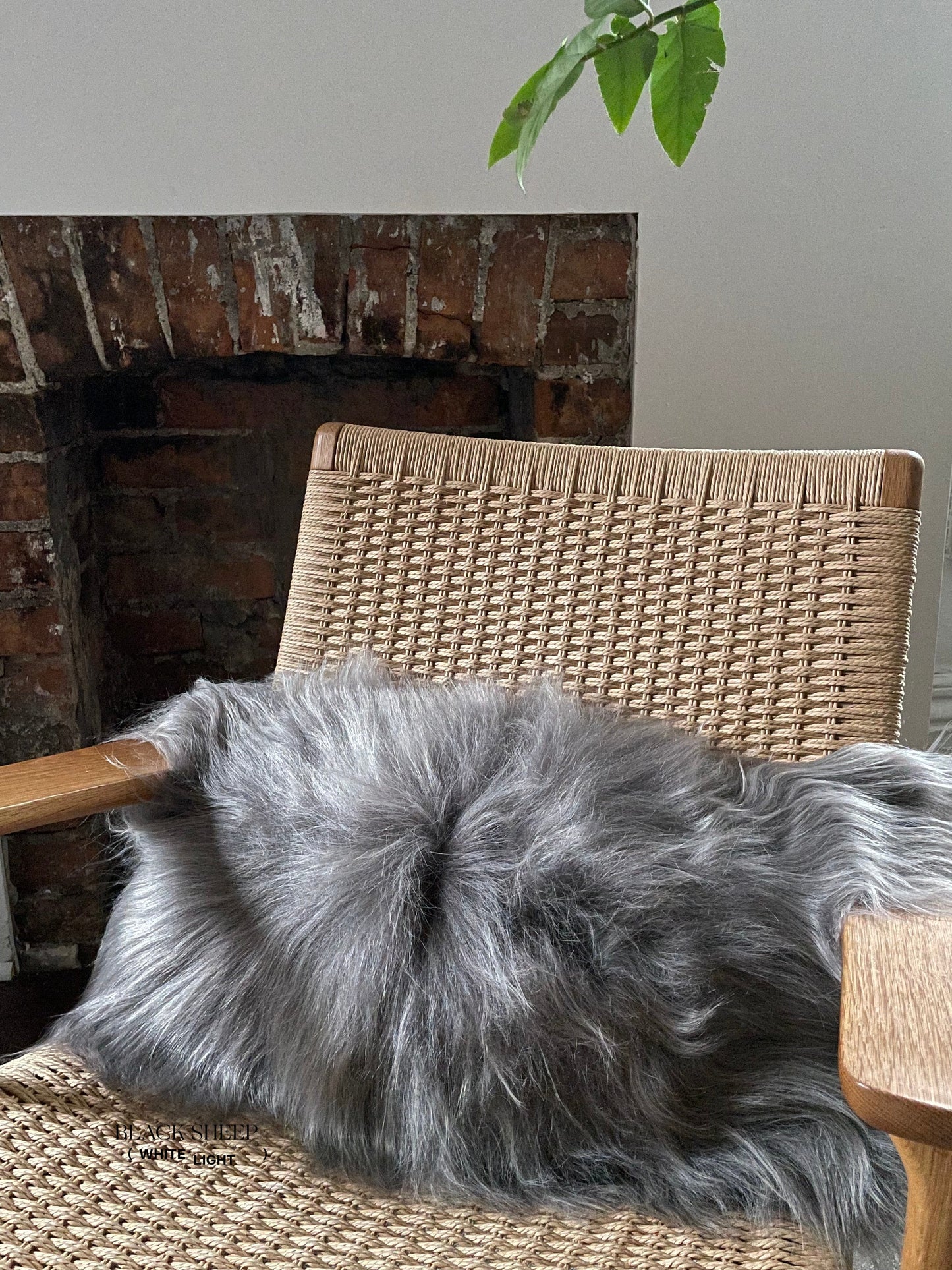 Rectangular Silver Icelandic Sheepskin Pillow Cover