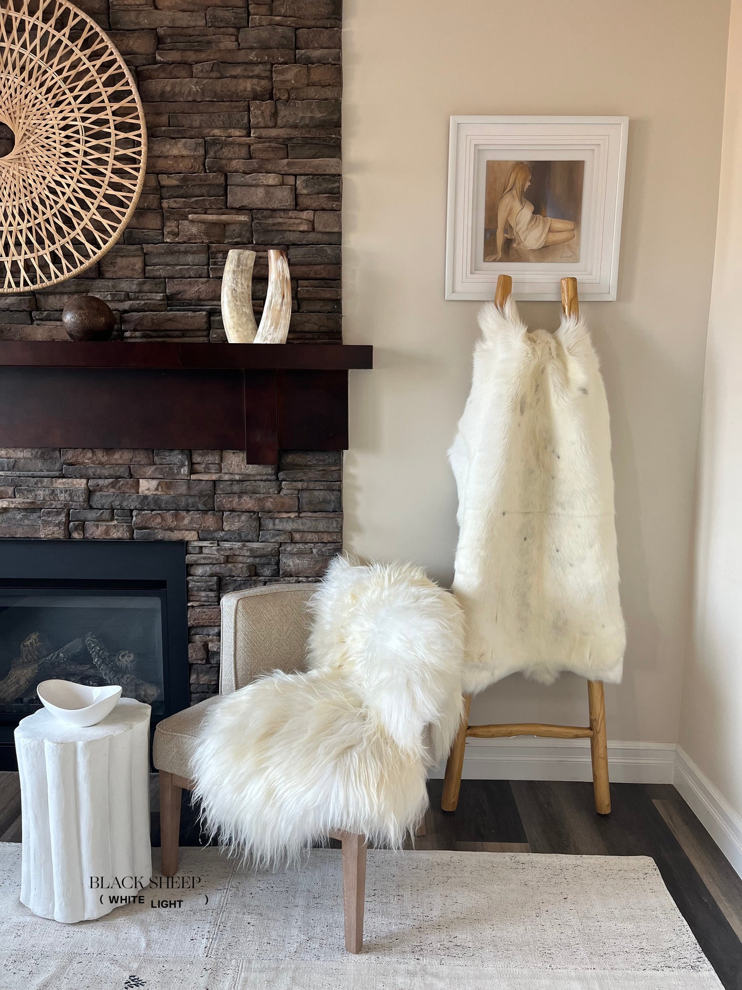 White Sami Reindeer Hide