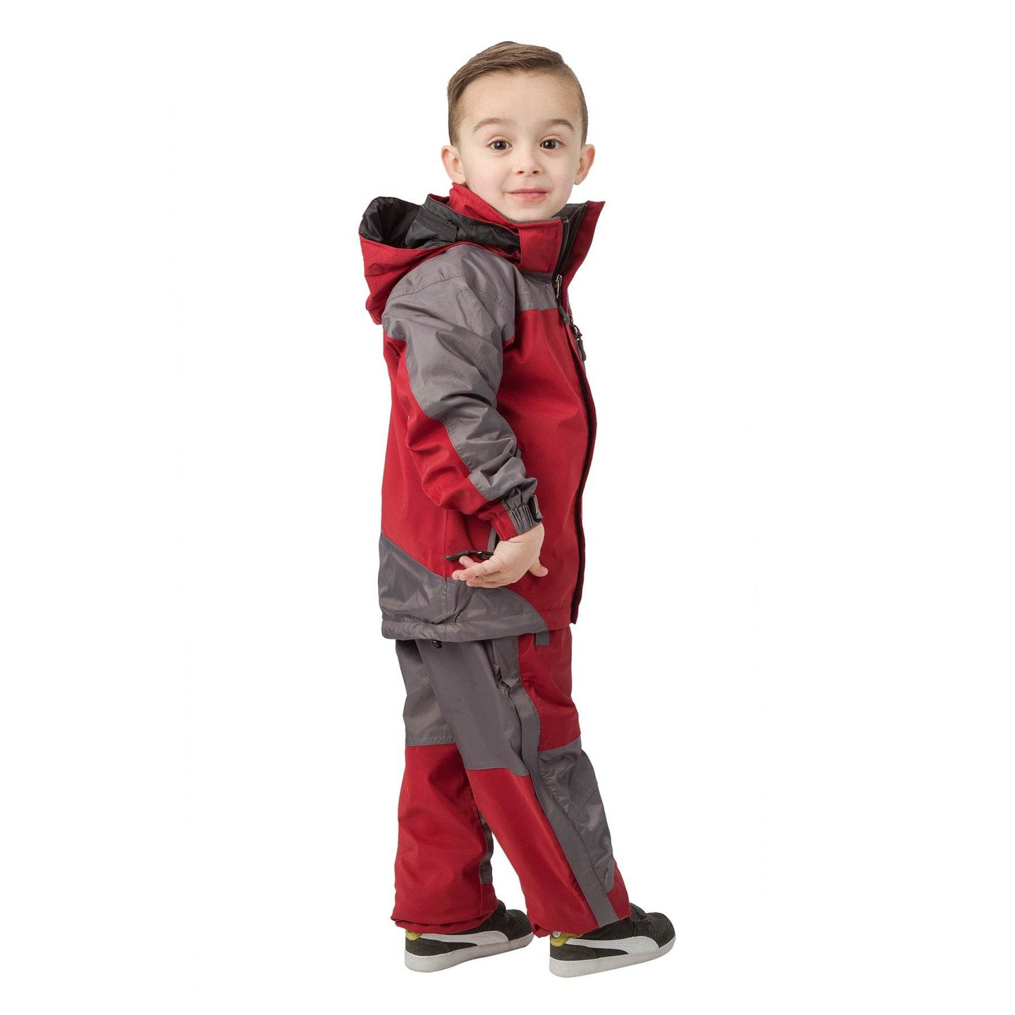 Kids Gorak Shep Unisex Outershell Jacket – Burgundy / Grey - Uncle Mike's Outdoors and More!