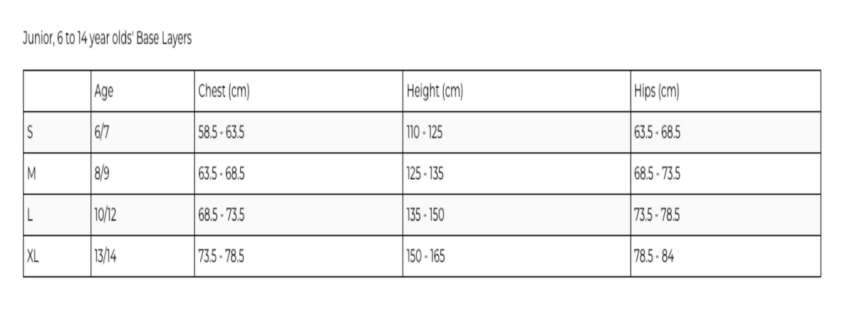 Kombi B2 Merino Blend Crew Tops Kids 190g Mid-weight Base Layers 2-14 Years Old
