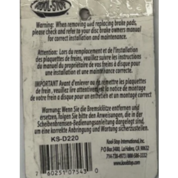 Kool-Stop KS-D220 Hayes MX2 Organic Disc Brake Pads