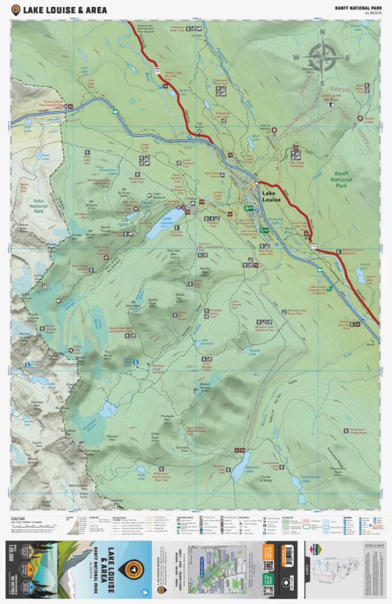 Lake Louise & Area (Banff National Park, Alberta) - Destination Map