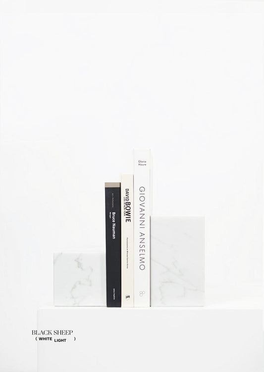 Bianco Carrara Marble Asymmetric Book Ends