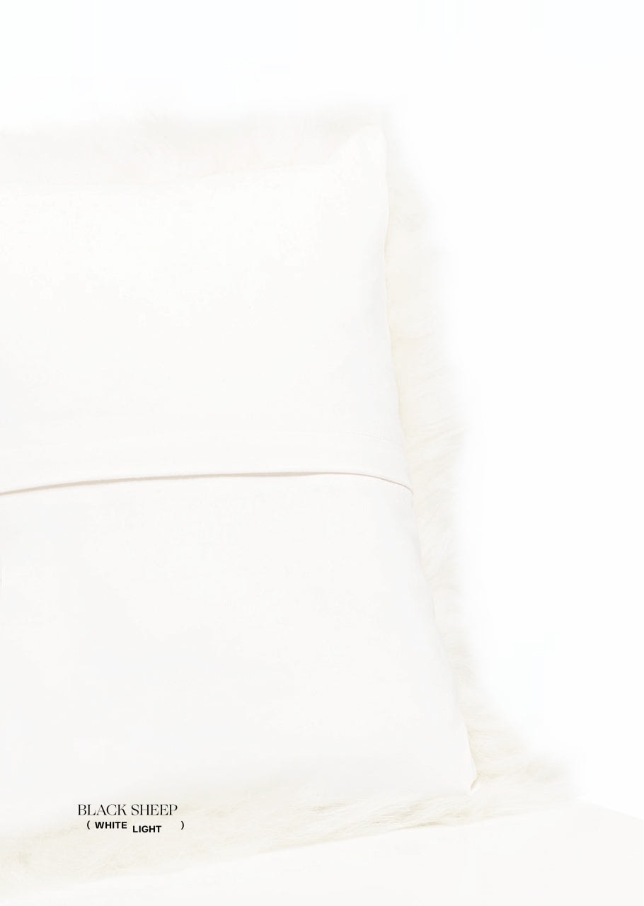 Square White Icelandic Sheepskin Pillow Cover