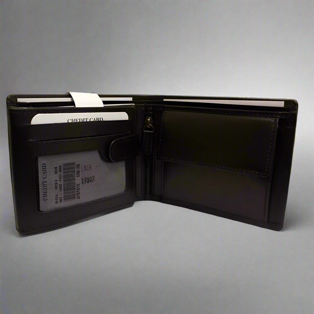 MET Men’s Bi-Fold Flip Coin Wallet