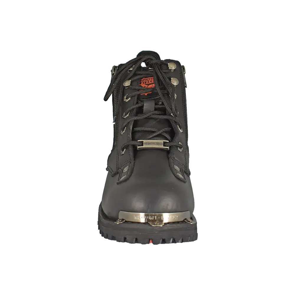 Milwaukee Leather Men's 6" Double Zip Lace Up Motorcycle Boots
